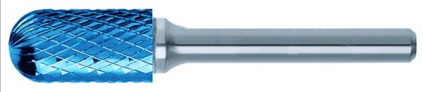 HM-Frässtifte, Kugel-Zylinder, Kombizahn 6,0 x 18 x 150 mm, TIALN besch.