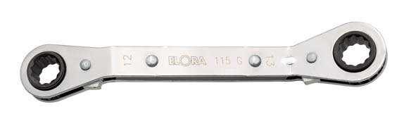 Ratschenringschlüssel, abgebogen, ELORA-115G-10x11 mm