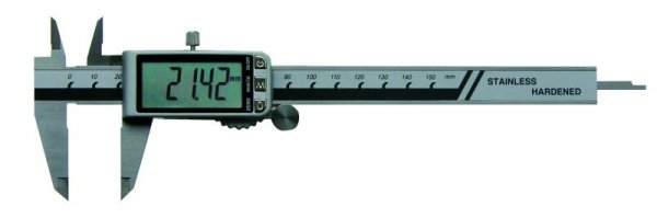 Präz.-Digitalschieblehre DIN 862, 3 V, im Metallgehäuse, 200 mm Meßb.