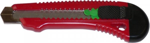 Qual. Cuttermesser, Kunststoff, für 18 mm Klingen, selbstladend, inkl. 5 Klingen